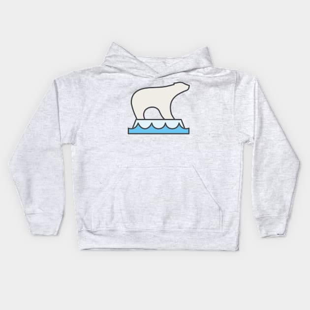 Polar Bear Environment Icon Kids Hoodie by SWON Design